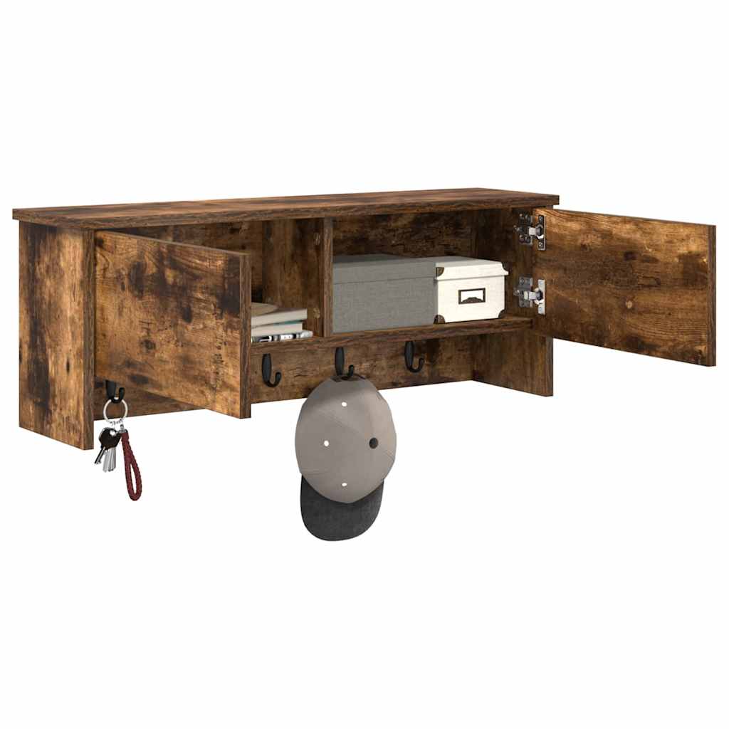 Wall Mounted Nightstand Smoked Oak 80 x 20 x 30 cm