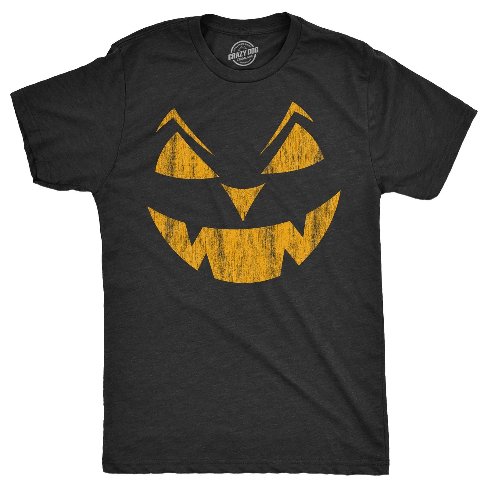 Mens Eyebrows Earl Pumpkin T Shirt Funny Halloween Jack O Lantern Evil Smile Tee M