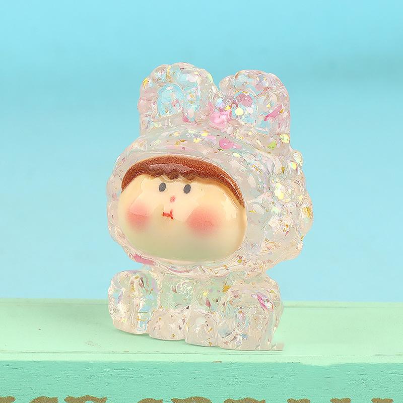 

1 шт., блестящая кукла из смолы для девочек, украшения для микропейзажа, фигурка для салона автомобиля, поделки, декор для рабочего стола кофейный