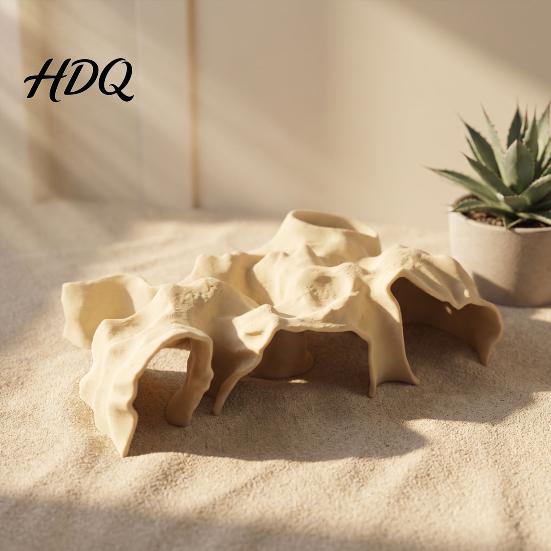 Accessoires d'Aquarium Cachette Grotte sous Gravier Tunnel Aspect Naturel Décor Écologique pour Betta Guppy Crevette Petit Cichlidé
