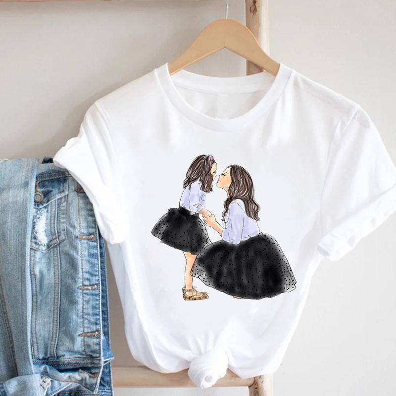 Watercolor Short Sleeve Mom Mother Mama 90s Women Clothing Casual Print Tee Top Summer Fashion T-shirt Lady Female Graphic T-shirt
