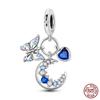 Charms Plata De Ley 925 copper Original Devil's Eye Perfume Bottle Bow Silicone Spacer Beads Women Bracelet DIY Zircon Pendants