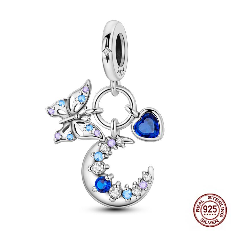 Charms Plata De Ley 925 copper Original Devil's Eye Perfume Bottle Bow Silicone Spacer Beads Women Bracelet DIY Zircon Pendants