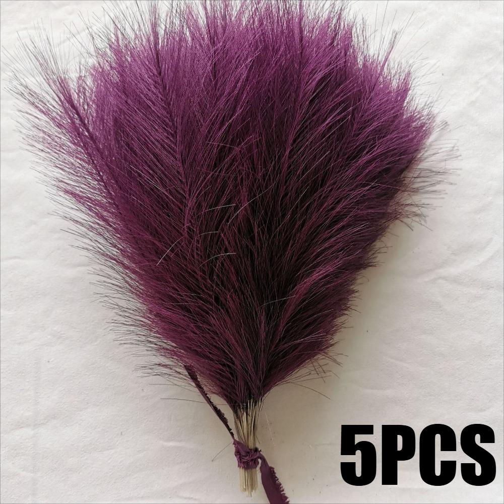 24PCS Brown Faux Pampas Grass White, 56cm Short Artificial Pompous Grass Floral Fake Pompas Grass Branches Vase Filler