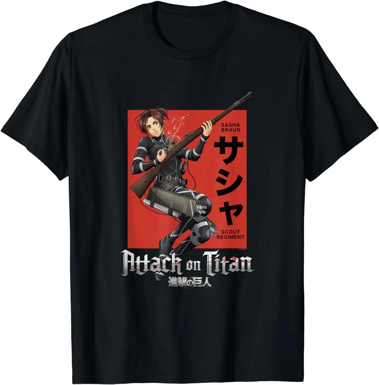 

Attack on Titan Season 4 Sasha Loading Gun T-Shirt Men Clothing Anime Tshirt Streetwear Ropa Hombre Tops - Men s Summer C... S разноцветный