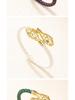 Exquisite Retro Snake Head Open Bangle: Fashionable Woven Bracelet