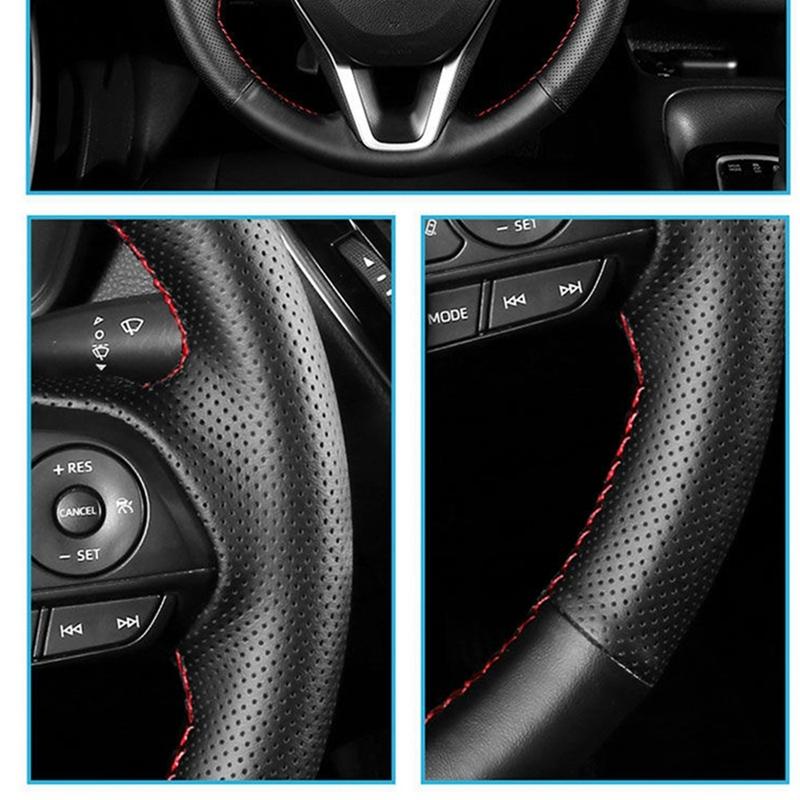 Ized DIY Car Steering Wheel Cover For Renault Clio 2 Twingo 2 Dacia Sandero 2001-2014 Steering Wrap Microfiber Leather