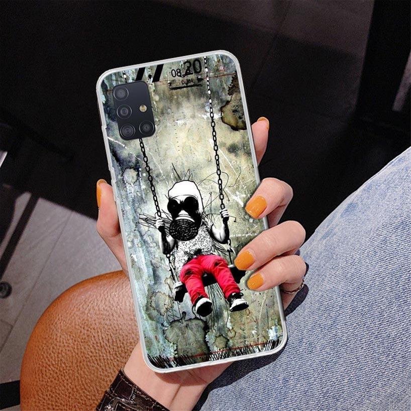 Street Art Banksy Graffiti Phone Case For Samsung Galaxy A52 A32 A22 A12 A51 A31 A50S A30S A20S A10S Note 20 Ultra 10 Plus S10 A