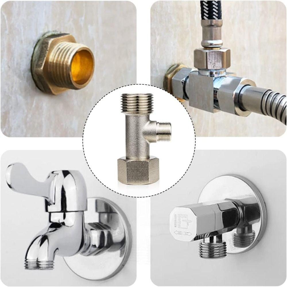 Coated Bidet T Adapter Brass 3 Way Splitter Tee Connector  Bidet