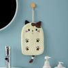 1Pc Wall-mounted Cute Cat-shaped Footprint Embroidery Suitable for Kitchen and Bathroom Hand Towels and Face Towels