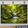 2D Bamboo Forest Waterfall Backdrop for Zen, Nature & Oriental Themed Photography