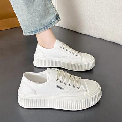 Kekse Leinenschuhe Damen Herbst neue Plattform College-Stil Freizeitschuhe Muffin weiße Schuhe Damen Tide