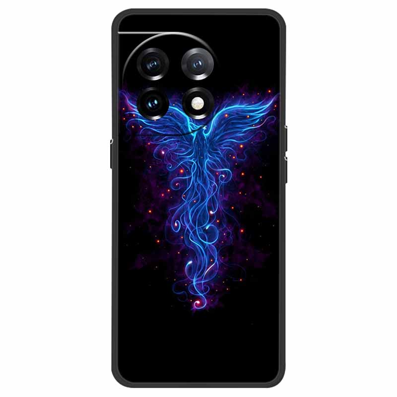 For OnePlus 11 5G Case One Plus 11R Flower Marble Black Bumper Soft TPU Silicone Cover for OnePlus 11 / 11R 5G Phone Cases Capas