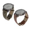 Men Quartz Watch Round Large Dial PU Leather Strap Retro Wristwatch for Daily Life Sports Business P