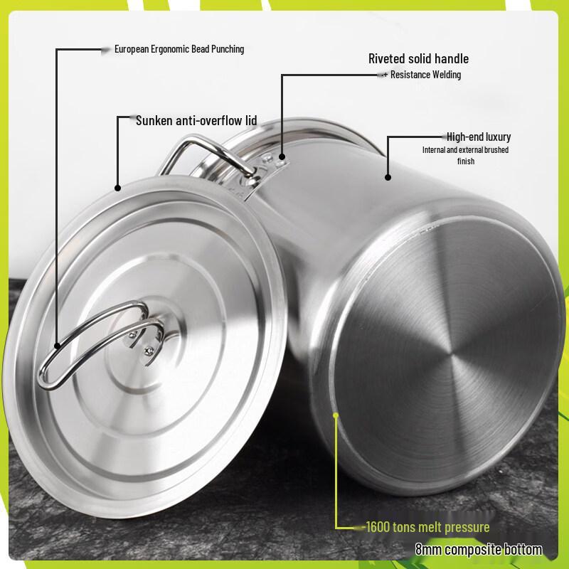 JPHZNB Stainless Steel Soup/Braising Pot with Lid