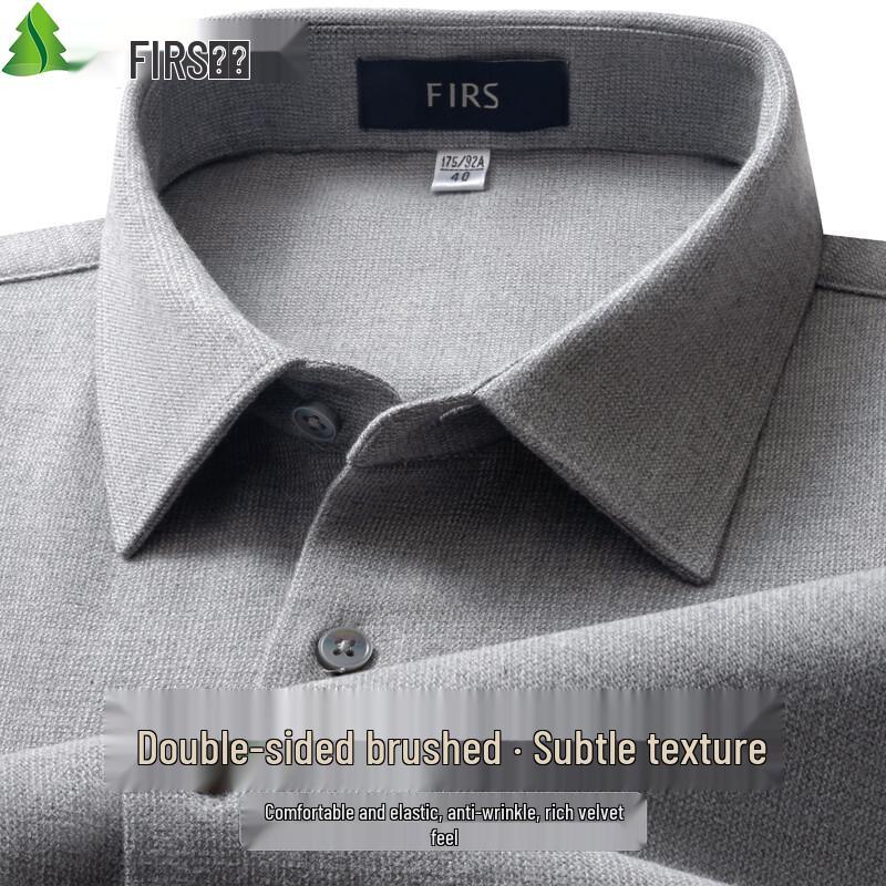 FIRS Men's Thick Brushed Flannel Long-Sleeve Shirt