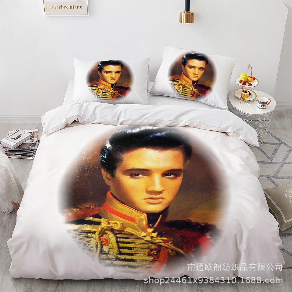 Size 3D Digital Printing Elvis Presley Home Textile Quilt Set Three Pieces