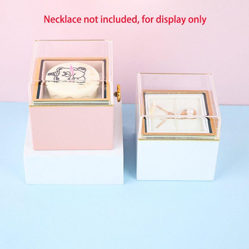 Luxury Acrylic Keepsake Box Flips from Birthday Cake Decor To Jewelry Storage - Includes Real Candles & Surprise Opening Effec