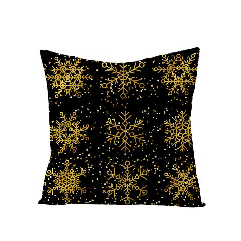 

Christmas Polyester Pillowcase Black Series Home Decoration Printed Pillowcase Home 45 * 45Cm (excluding pillow core)
