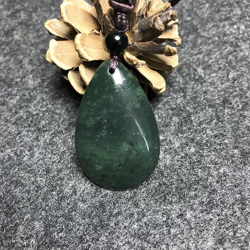 Tibetan Jade Medicine King Water Drop Necklace Pendant