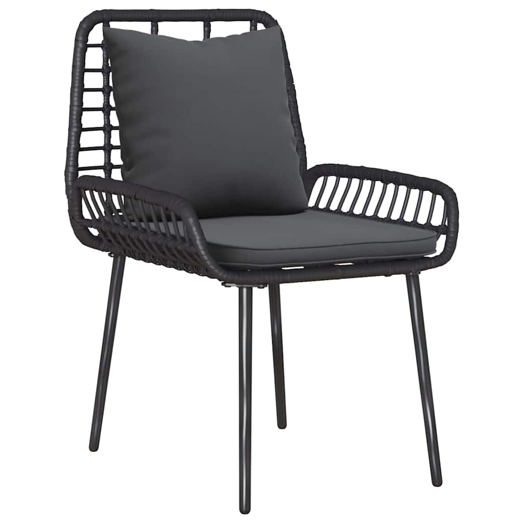 Garden Dining Set 3 pcs Black and Anthracite Poly Rattan