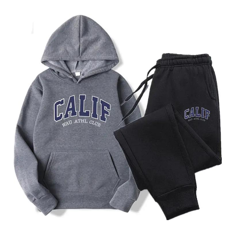 

Новые комплекты с капюшоном, спортивные штаны, 2 шт., напечатанный узор, дизайнерская одежда 2000 года, пуловеры, осенние женские комплекты с капюшоном 3XL