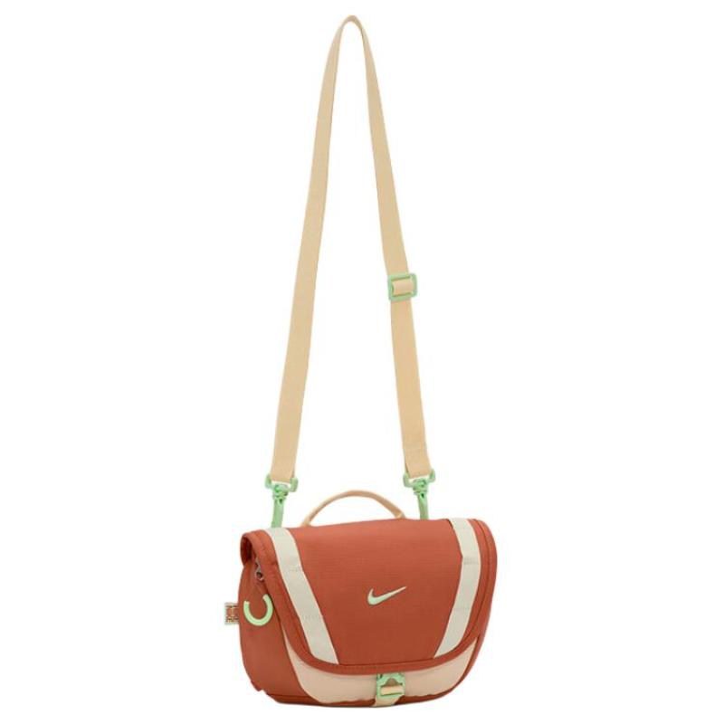 Nike Fabric One Shoulder Crossbody Fanny Pack Regular Women's Orange And Green Casual DJ9681-825