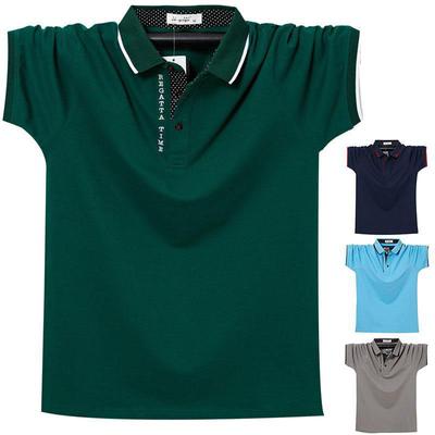 New Summer Men's   Shirts Loose Plus Size Breathable Comfortable Casual Business Solid Color T-shirt