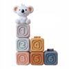Miękkie Gumowe Klocki Sensoryczne Kreatywne Wieża Piramida Montessori Koala