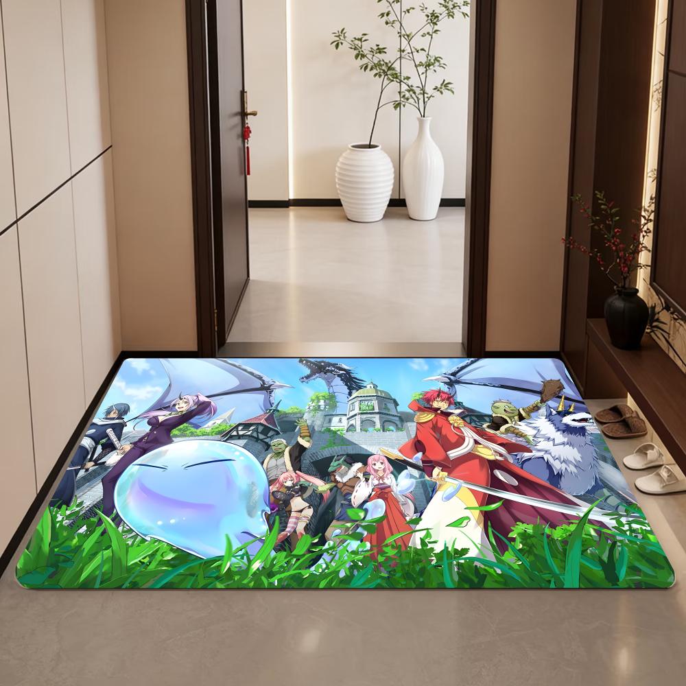 Anime T-Tensura Floor Mat Diatomite Bath Mat, Quick Dry Absorbent Non-Slip Door Mat