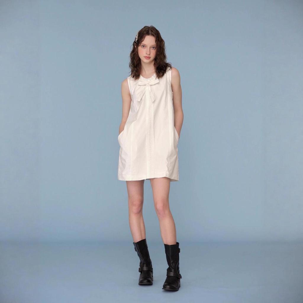 2025 Romantic Bow-Decorated Sleeveless Dress for Spring/Summer - European & American Style