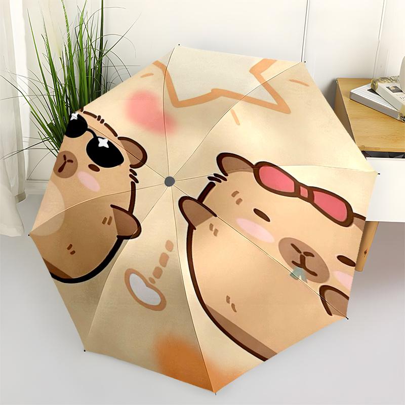 

Capybara Themed Travel Umbrella-8 Ribs Automatic Opening and Closing, Portable Folding Design, Compact and Stylish Umbrella Suitable for Out