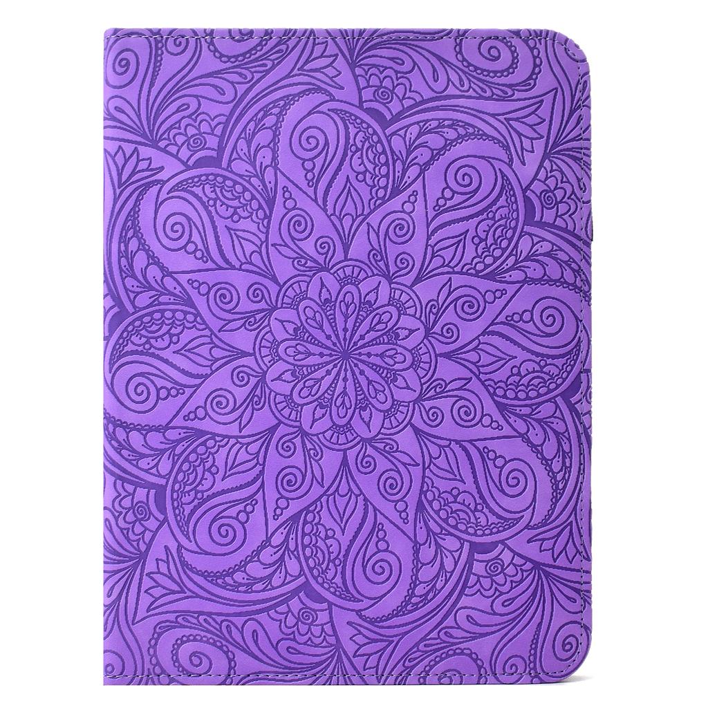 Leather Case for iPad 10.2 (2020)/(2019)/iPad Air 10.5 inch (2019)/Pro 10.5-inch (2017) Card Slots Rotary Stand Mandala Flower Tablet Cover