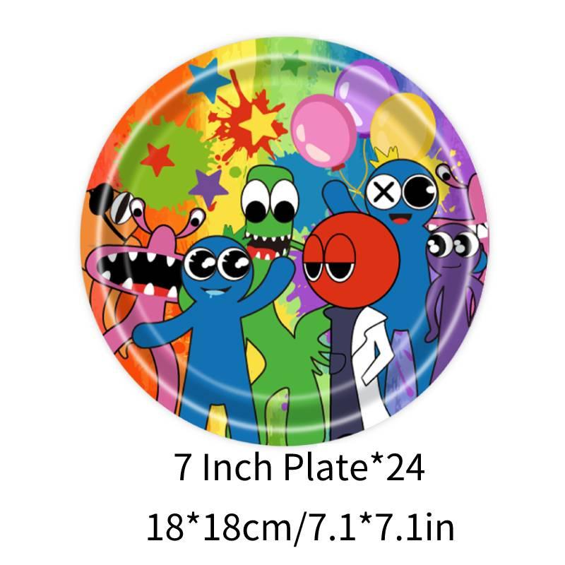 Rainbow Friends Party Supplies Tableware Balloons For Kids Birthday Decor