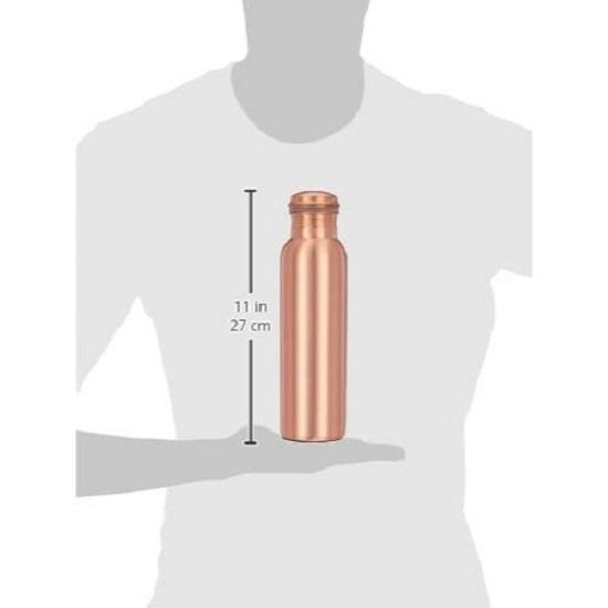 Copper Water Bottle |  Pure Copper Water Bottle I Leak Proof & Rust Proof I Copper Bottle for Home, School & Office | Matte Finish | 950 Ml | Set of 2