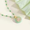 Ping An Buckle Necklace Female Retro Ethnic Style Versatile Satisfactory Emerald Jade Pendant