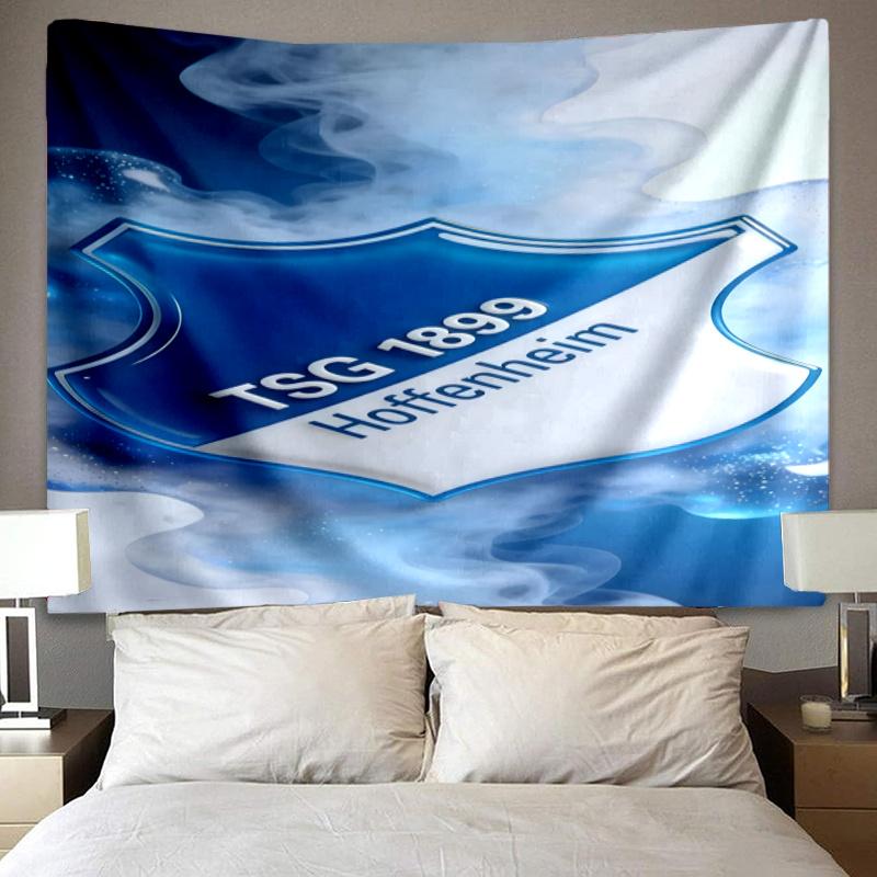 Hoffen-heim Wappen bedruckte Wandteppich, Stoff Wandteppich Wandbehang Dekoration für Schlafzimmer, Wohnzimmer, Studentenwohnheim Heimparty Fan Geschenke