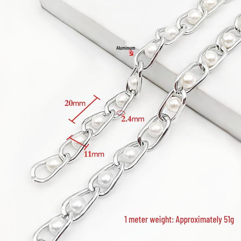 Women's Beaded Pearl Chain Waist Belt - 6mm To 8mm Aluminum Chain for Boots and Clothing Accessories
