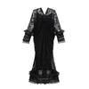 New Style of Literary and Elegant Long Skirt Veil Mesh Skirt Suspender Three-piece Set V-neck Long Sleeve Wedding Dress