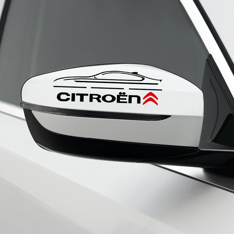 2Pcs Car Emblem Stickers Rearview Mirror Trunk Decals Accessories For Citroen Berlingo DS3 DS4 DS5 DS6 C1 C2 C3 C4 C5 C6 C8 akt256