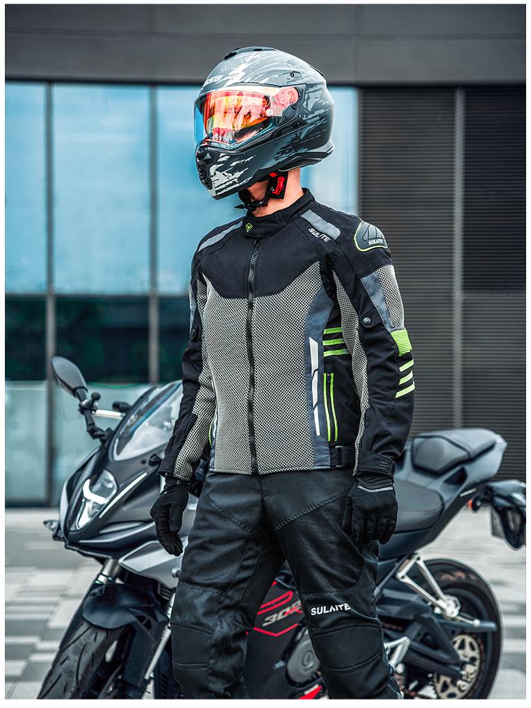 SULAITE Pánský čtyřsezónní protipádový závodní a off-roadový prodyšný motocyklový oblek