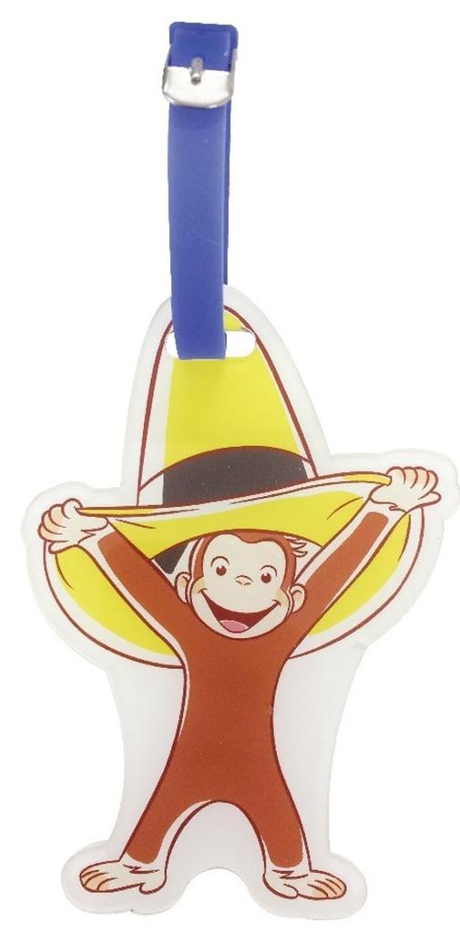 iPlanning Curious George Acrylic Name Tag L, Hat, W100 x H60 x D4mm, K9786C