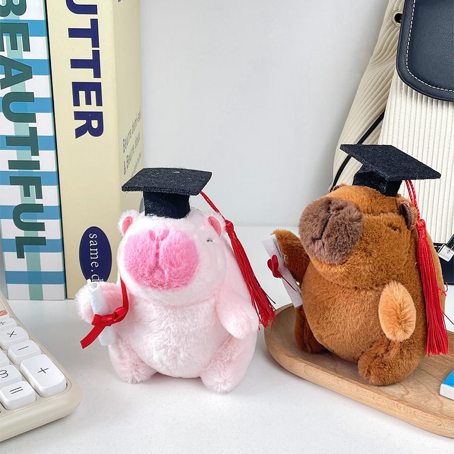 Adorable Capybara Plush Keychain Graduation Gift Soft And Cuddly Short Plush Toy