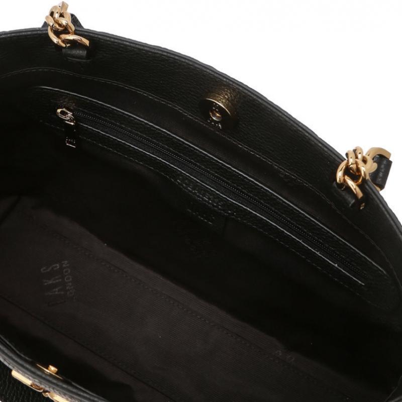 Daks Black Dd Logo Leather Tote Bag Dcba6e365bk