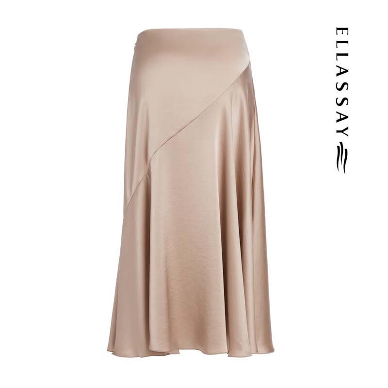 ELLASSAY Triacetate Drapey Irregular Hem Skirt