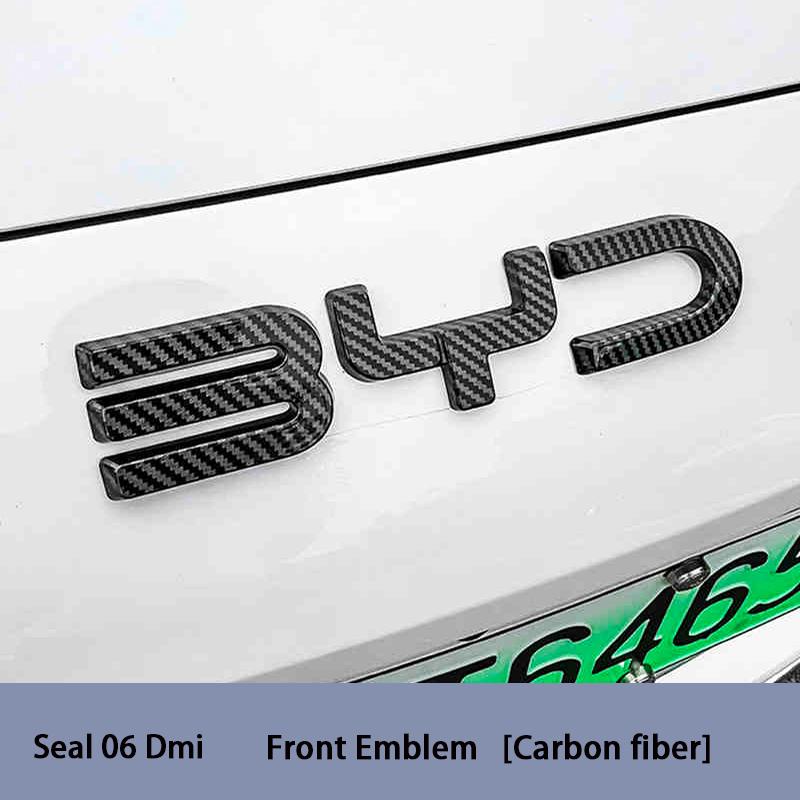 Do BYD Seal 06 DMI Seal 06 EV Modyfikacja Przedniego Godła Samochodu Czarny Wojownik Naklejki na Emblemat Samochodu Stylizacje Logo z Włókna Węglowego