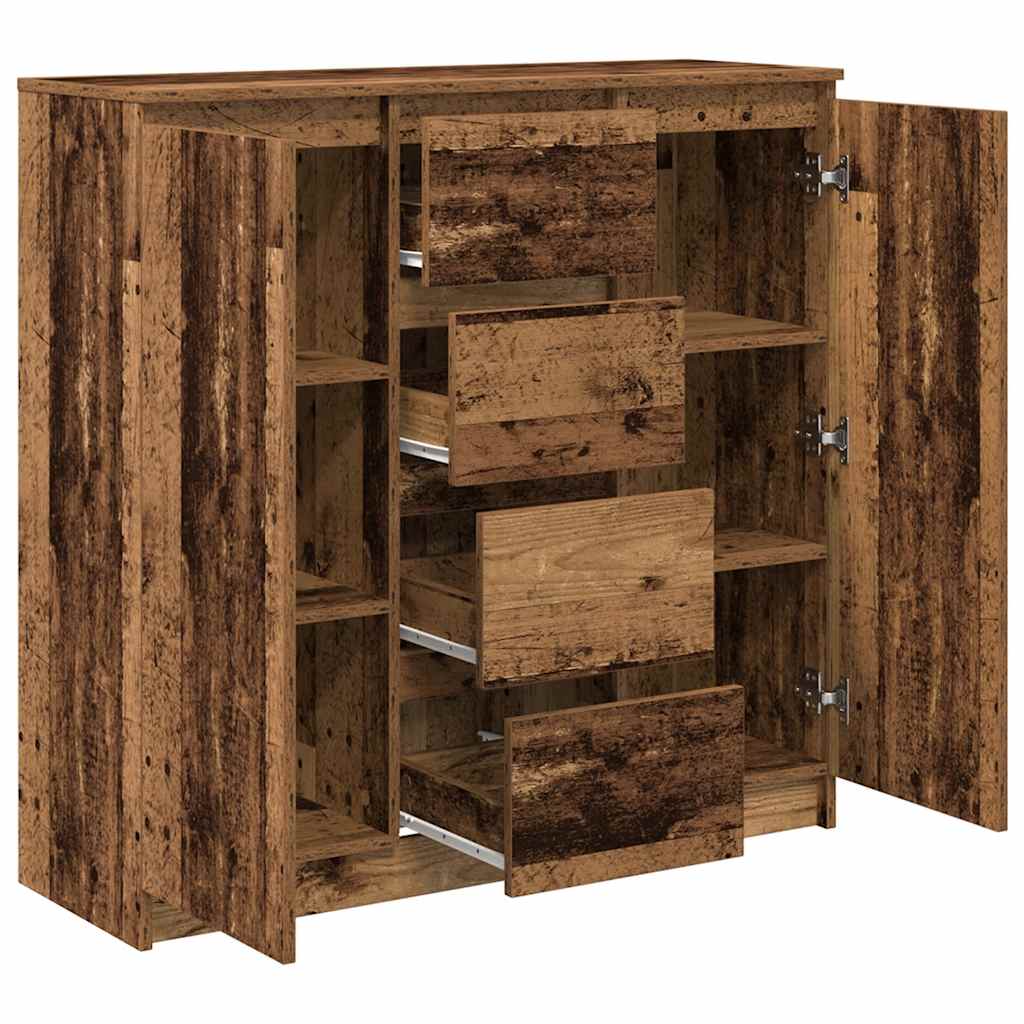 Sideboard with Drawers Rustic Wood Look 100.5 x 35 x 98.5 cm