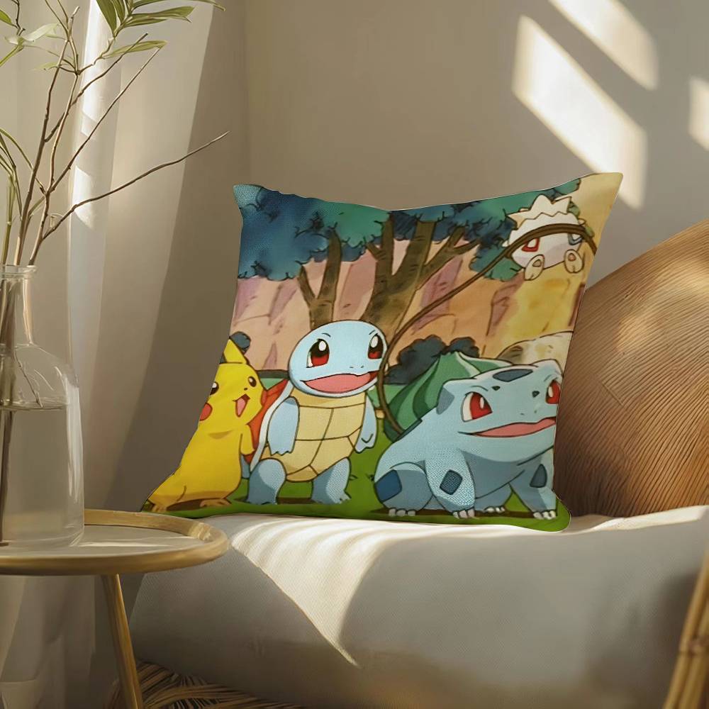 Pokemon Home Decoration Anime Plush Pillow Cover Soft Short Plush Cushion Cover For Sofa Bedroom Living Room Gift