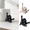 3D Printed Licking Butt Cat Figurine Funny Black White Kitten Statue Animal Sculpture