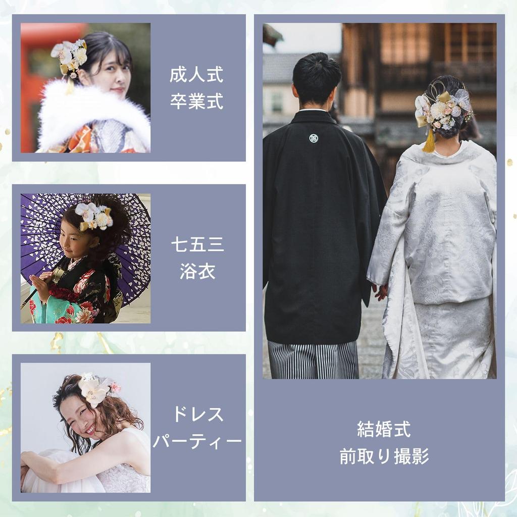 Best Hit Award Puanela Hair Phalaenopsis Gold Leaf Tragebox inklusive x [Reiwa Gewinner] Ornament, Initiationszeremonie, Kimono, Hochzeit,